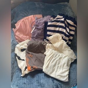 Lot of 6 XS, small, medium tops